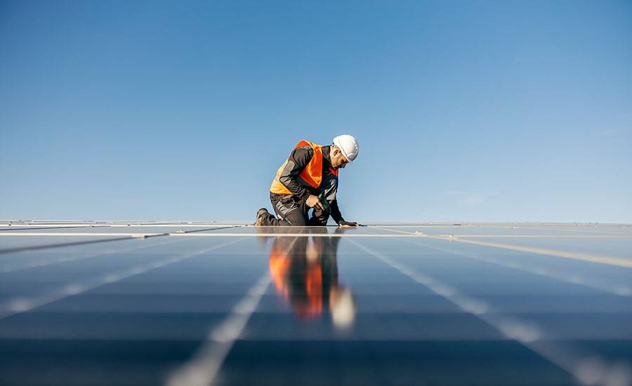 panneau photovoltaïque solaire reflet